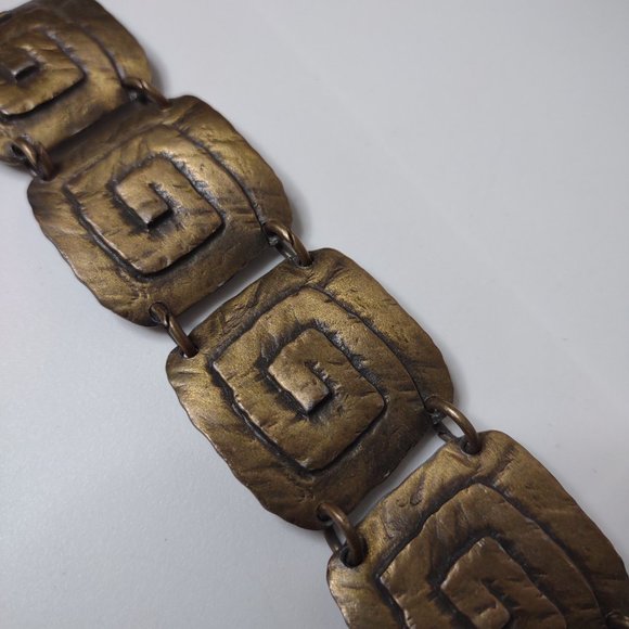 Vintage JJ Square Metal Link Bracelet - Picture 5 of 16